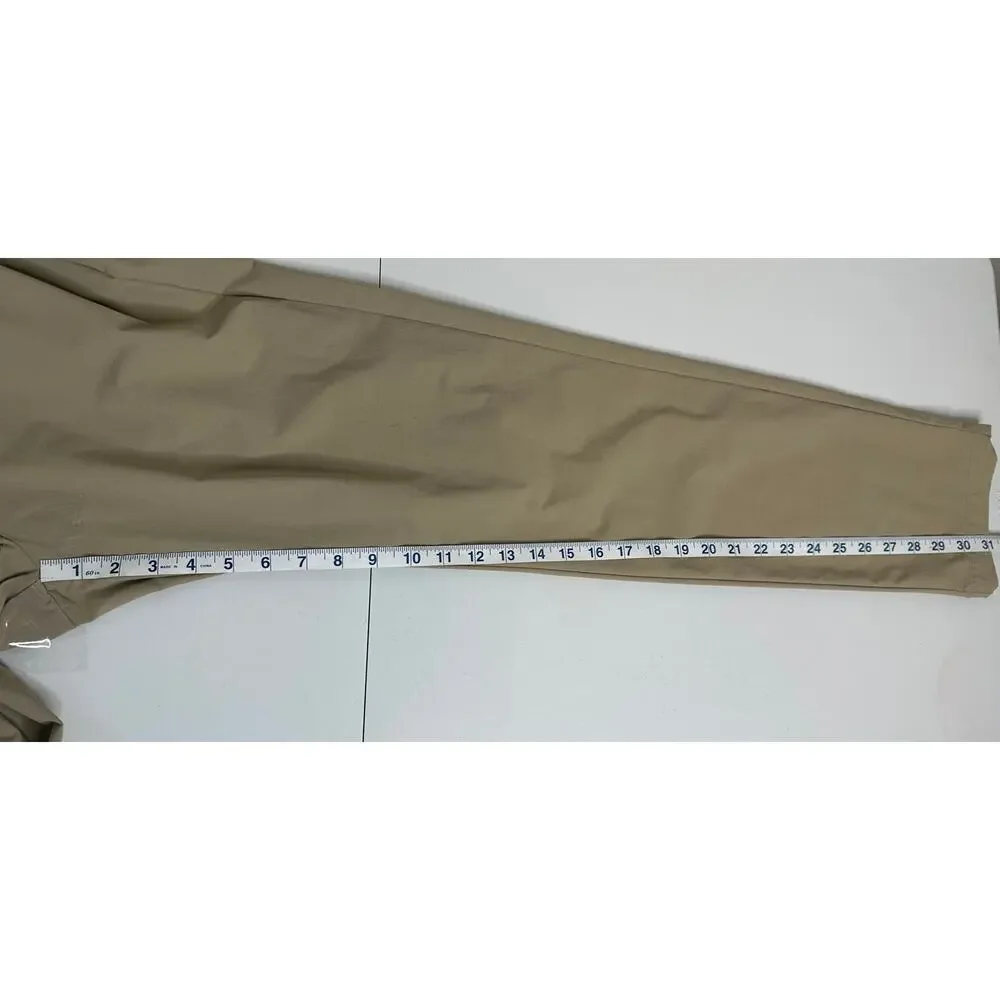 FIGS FIGSPRO Pants Mens M Tan Tailored Trouser Scrub Chino Stretch Slim Snap Zip